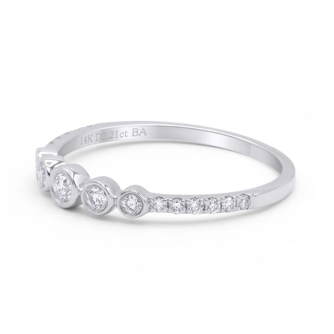 14K Gold Bezel Set Diamond Wedding Ring