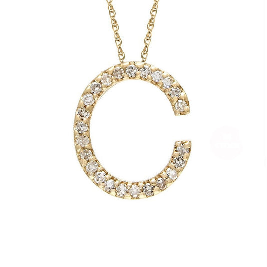 Initial C Diamond Necklace