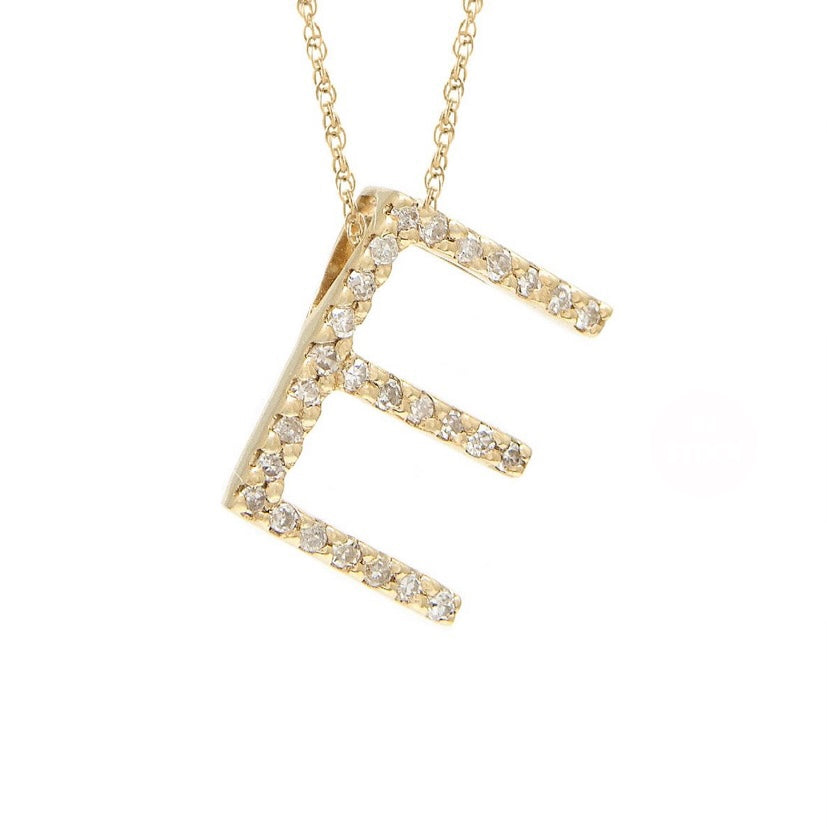 Initial E Diamond Necklace