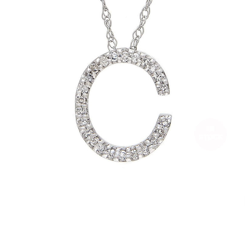 Initial C Diamond Necklace
