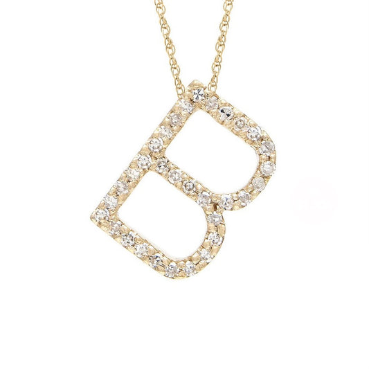 Initial B Diamond Necklace