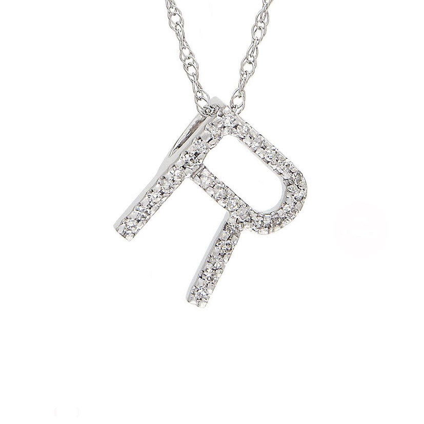 Initial R Diamond Necklace