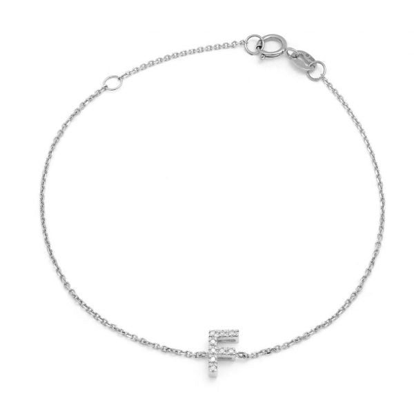 Initial F Diamond Bracelet