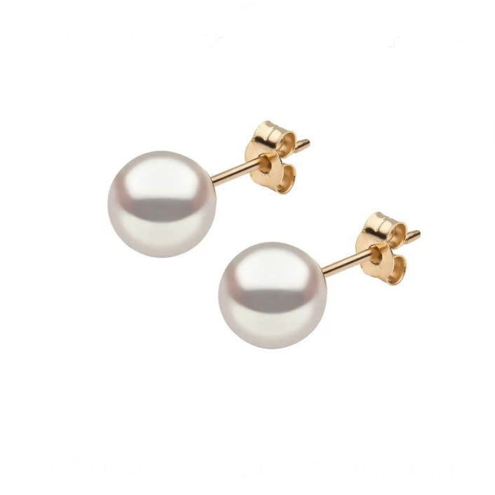 7mm Akoya Pearl Earrings AAA Japanese Akoya Pearl Earring Studs Earrings  Set  eBay