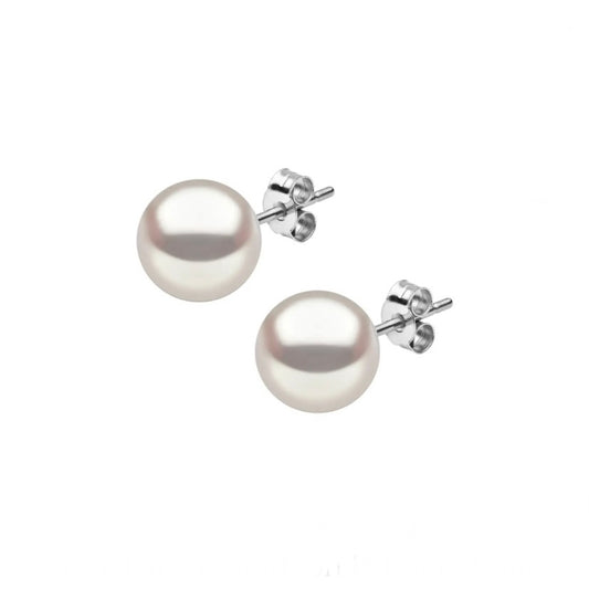 14K Gold Japanese Akoya Pearl Stud Earrings