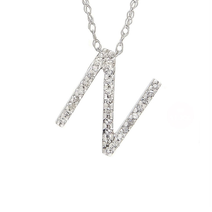 Initial N Diamond Necklace