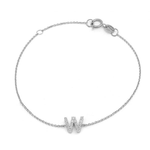 Initial W Diamond Bracelet