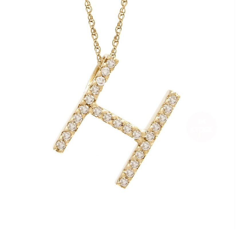 Initial H Diamond Necklace