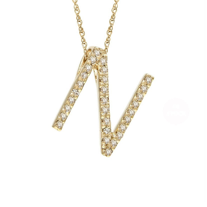 Initial N Diamond Necklace