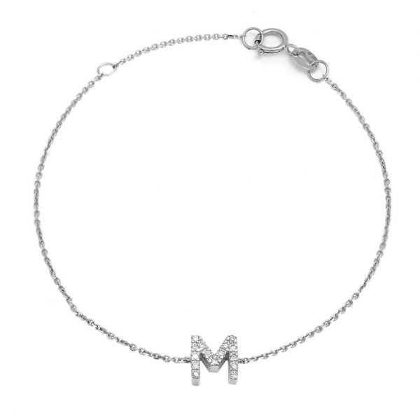 Initial M Diamond Bracelet