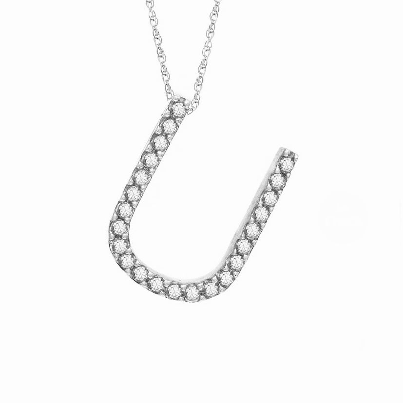 Initial U Diamond Necklace