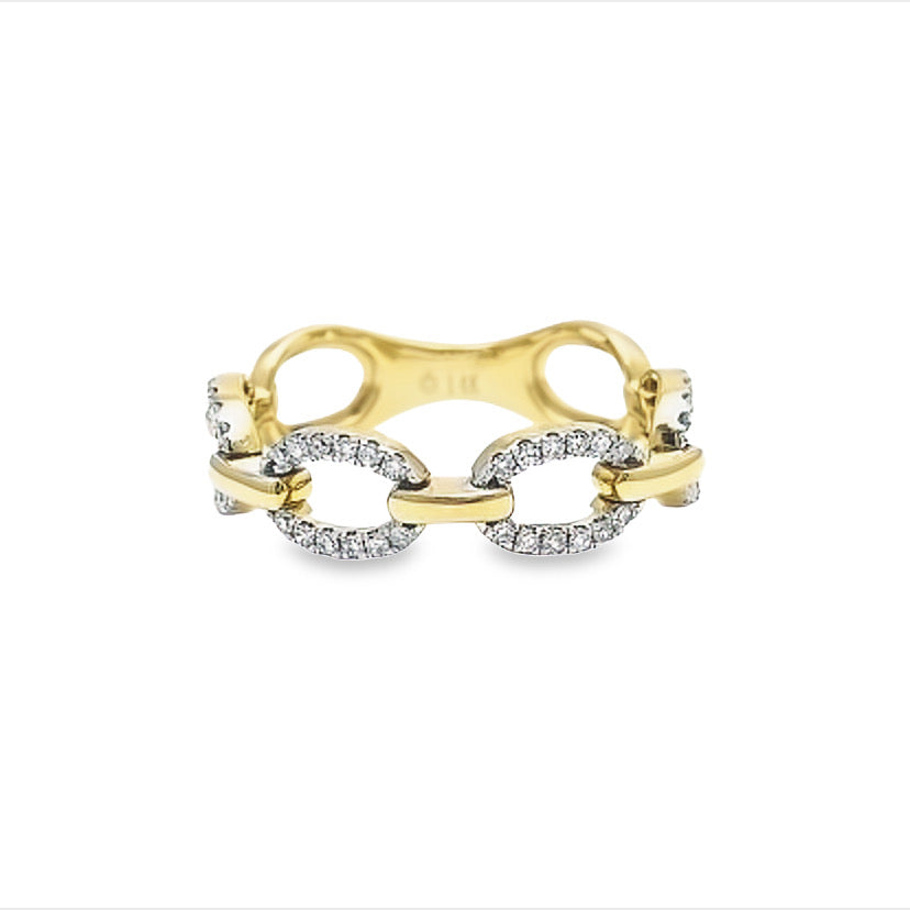 14K Yellow Gold Bendable Cable Diamond Ring