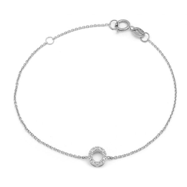 Initial O Diamond Bracelet