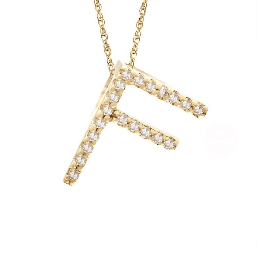 Initial F Diamond Necklace