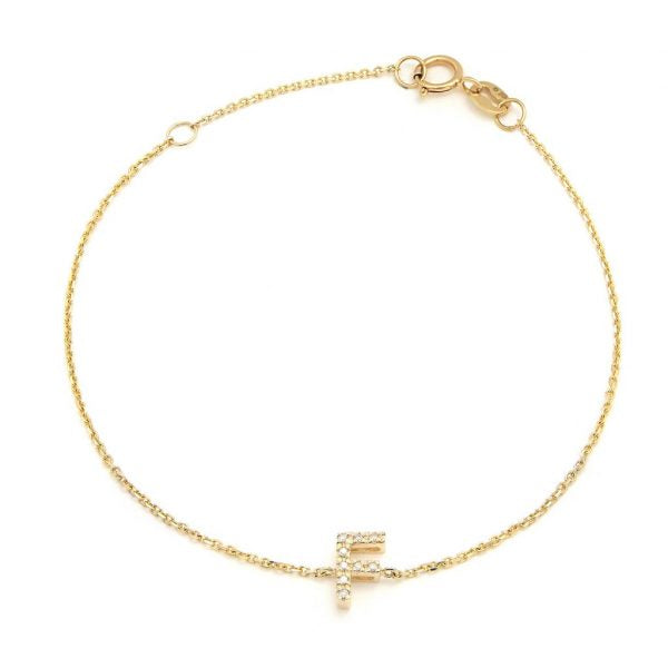 Initial F Diamond Bracelet