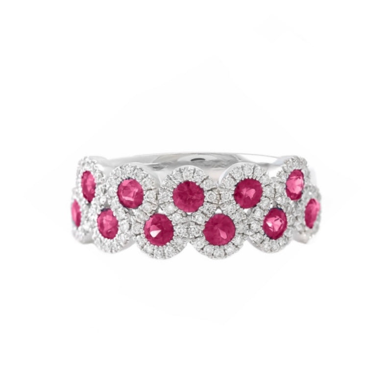18K White Gold Ruby and Diamond Statement Ring